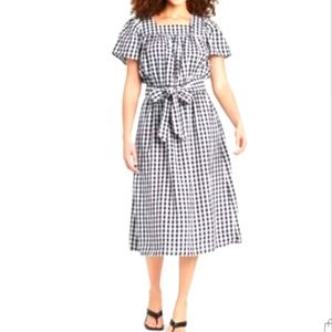 "Who What Wear" New Womens Black Gingham Midi Dress Size XS